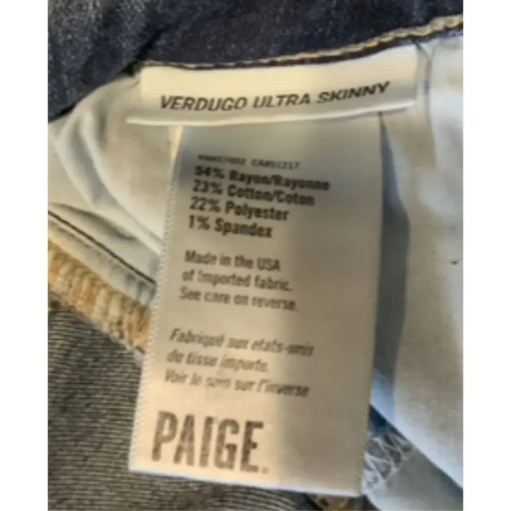 PAIGE Verdugo Ultra Skinny Jeans Women’s Size 30